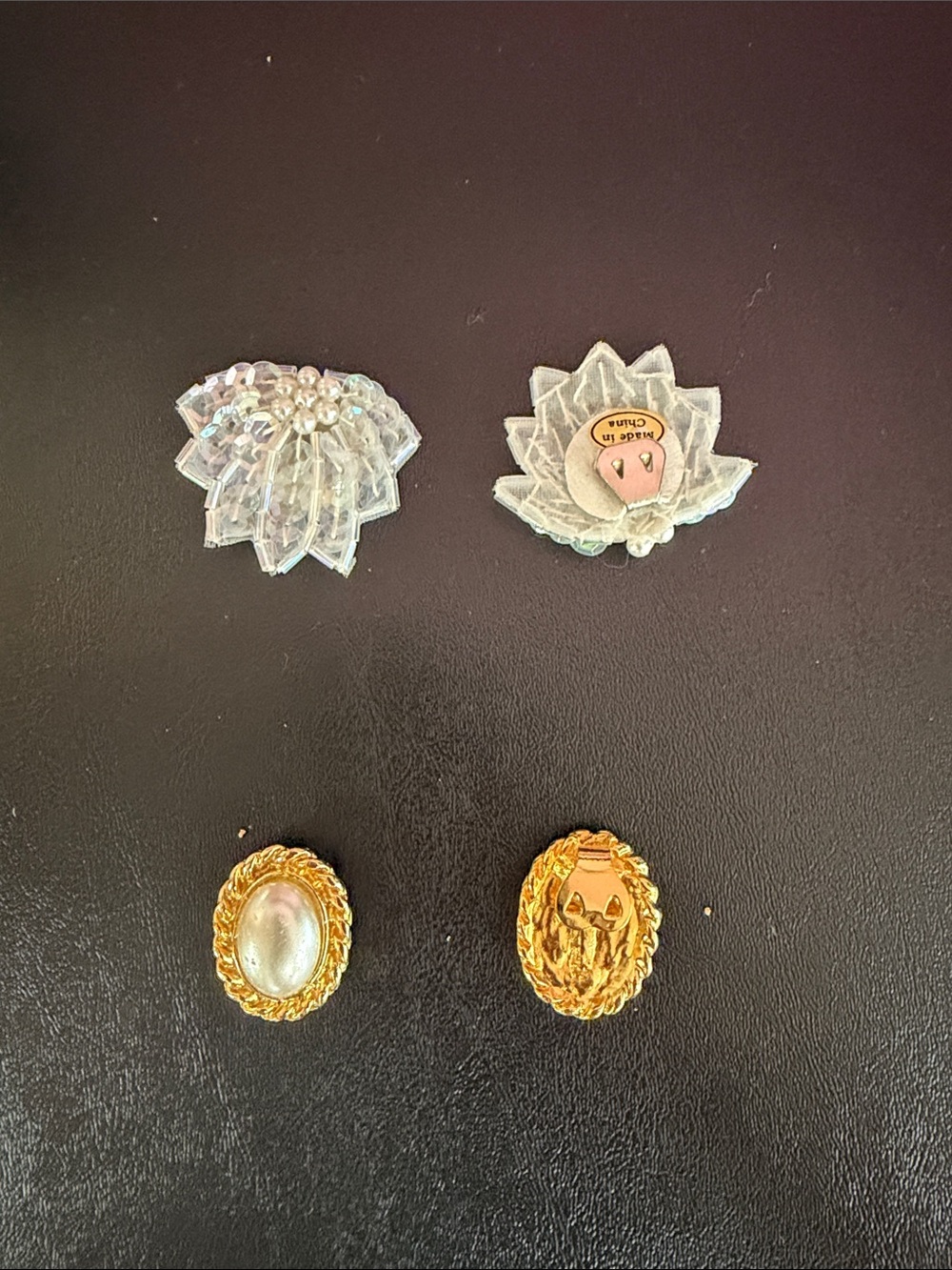 Gold-Tone and Iridescent Women's Shoe Clips